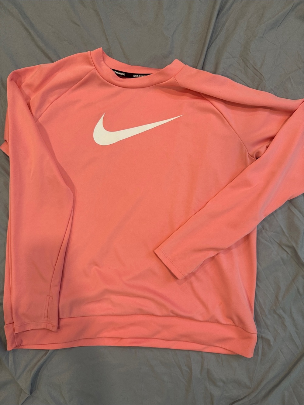 Nike Coral Pink Crewneck Sweatshirt with White Swoosh